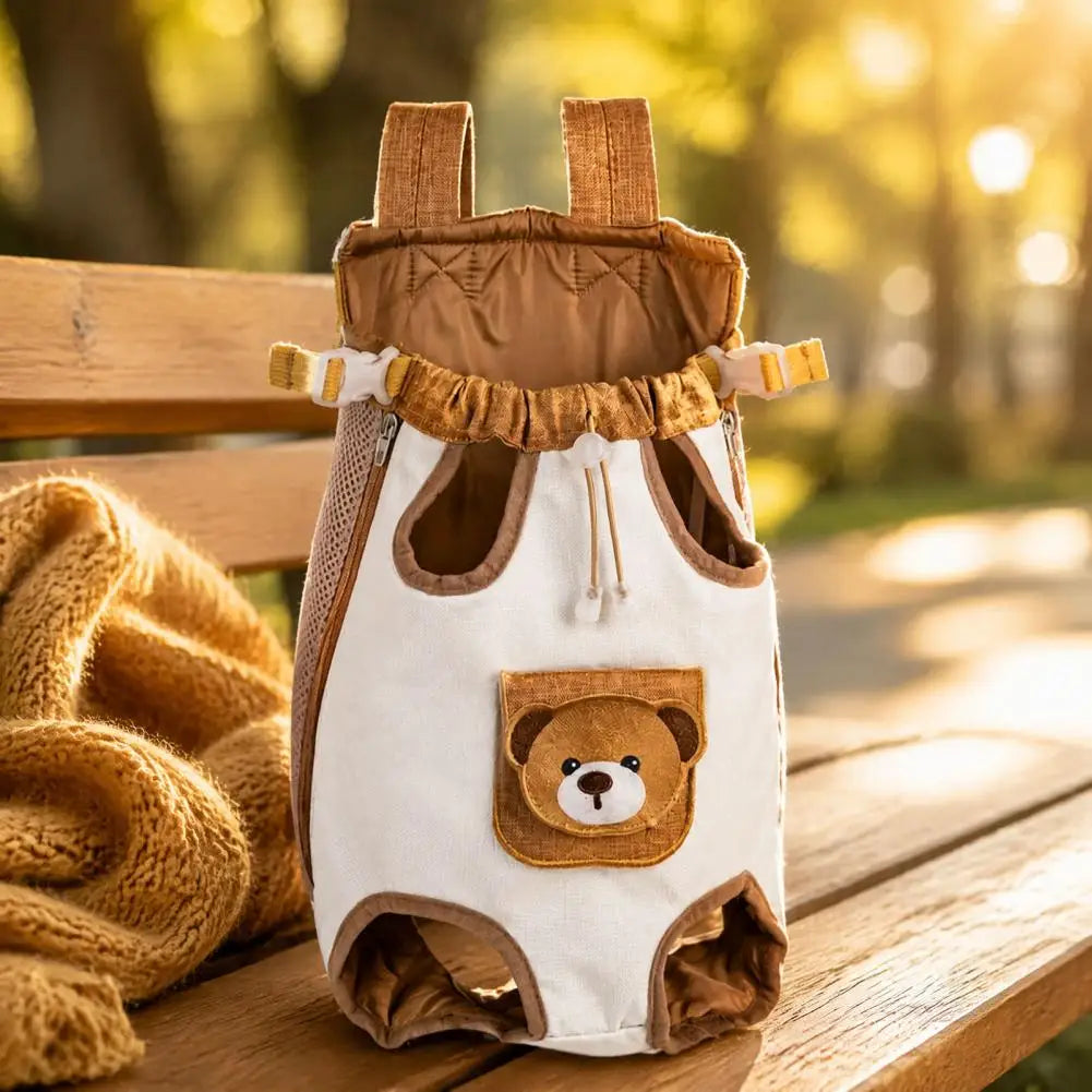 Breathable Front-Facing Cat Carrier Backpack with Leg-Out Chest Bag