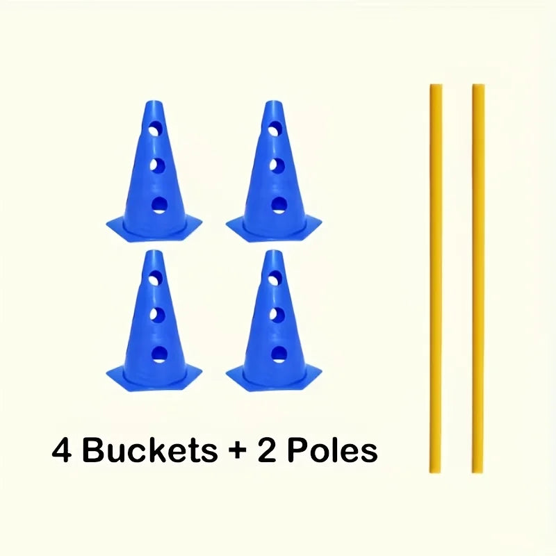 Dog Agility Training Set with Hurdle Stand & Roadblock Bucket