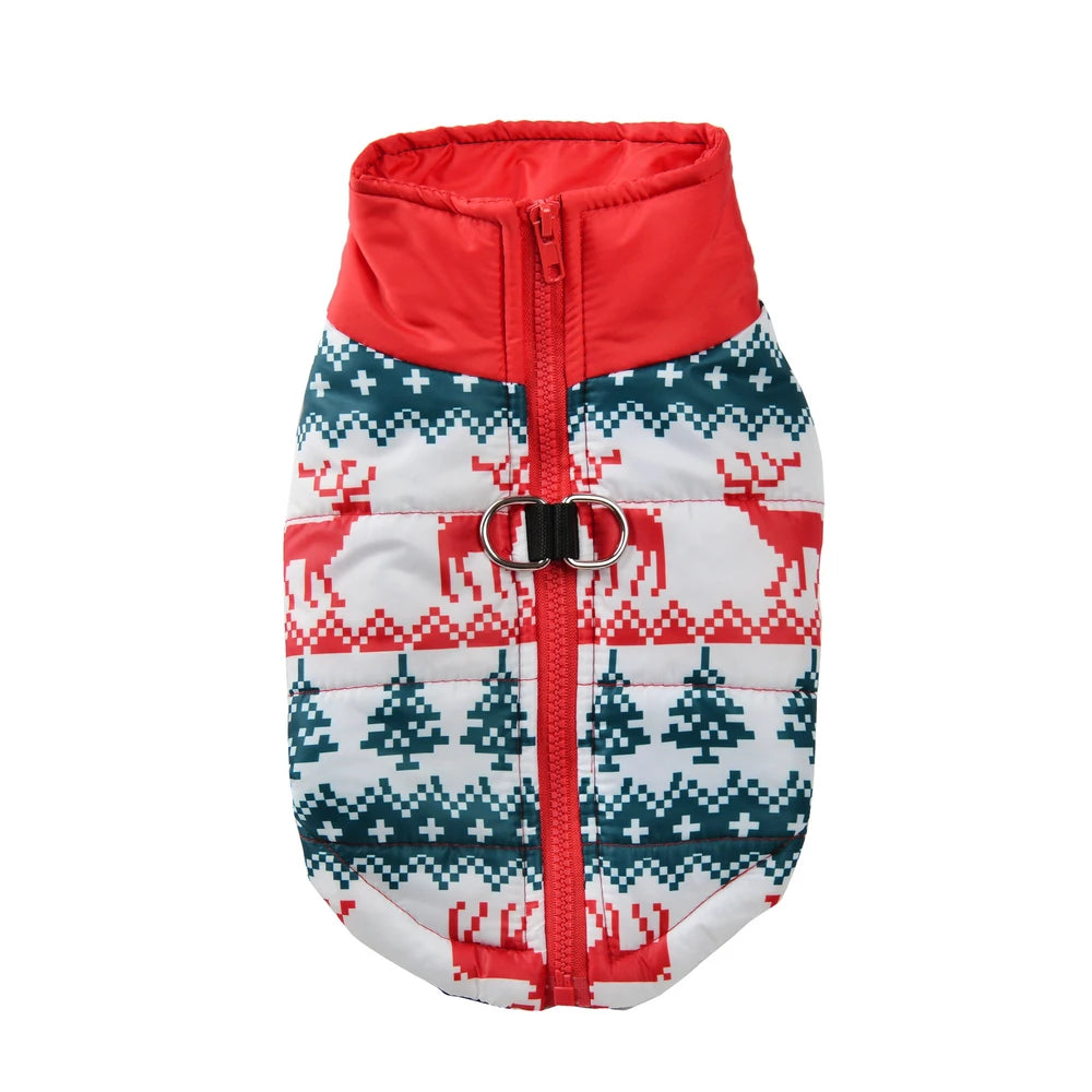 Christmas Snowman Print Dog Jacket for Small & Medium Dogs