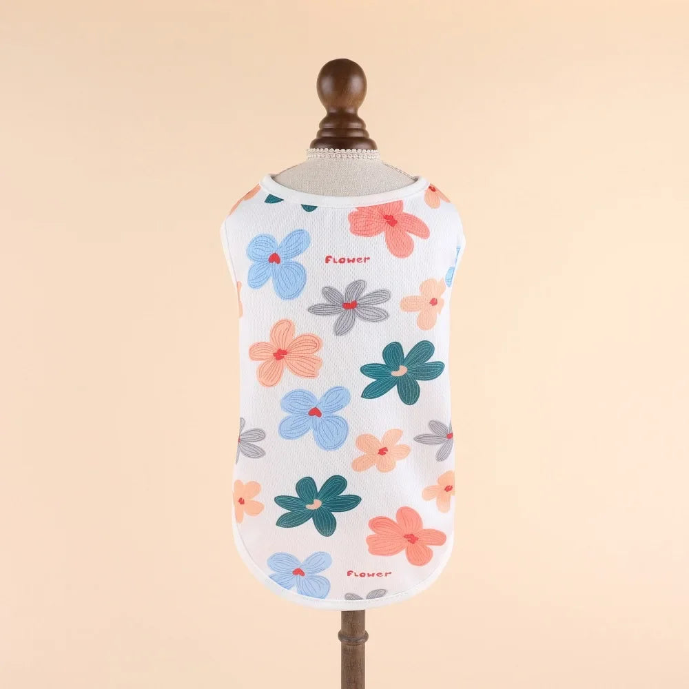 Cooling Summer Pet Vest – Soft Cartoon Shirt for Small & Large Dogs