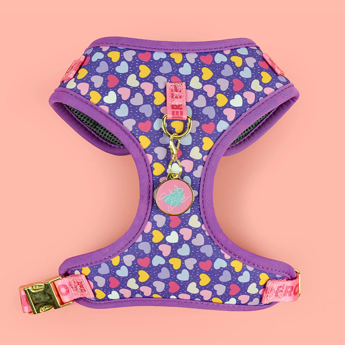 Adjustable Print Pet Harness with Matching ID Tag for Dogs