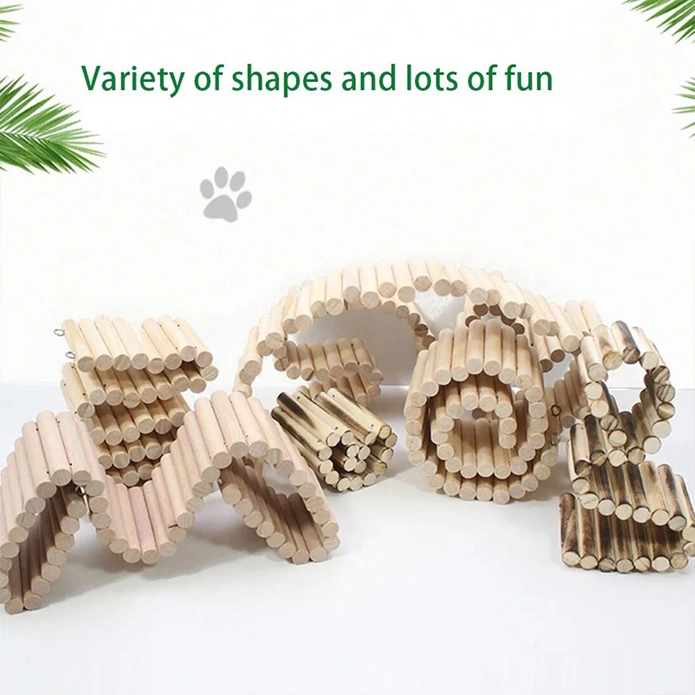 Bendable Wooden Hamster Habitat Fence & Climbing Bridge