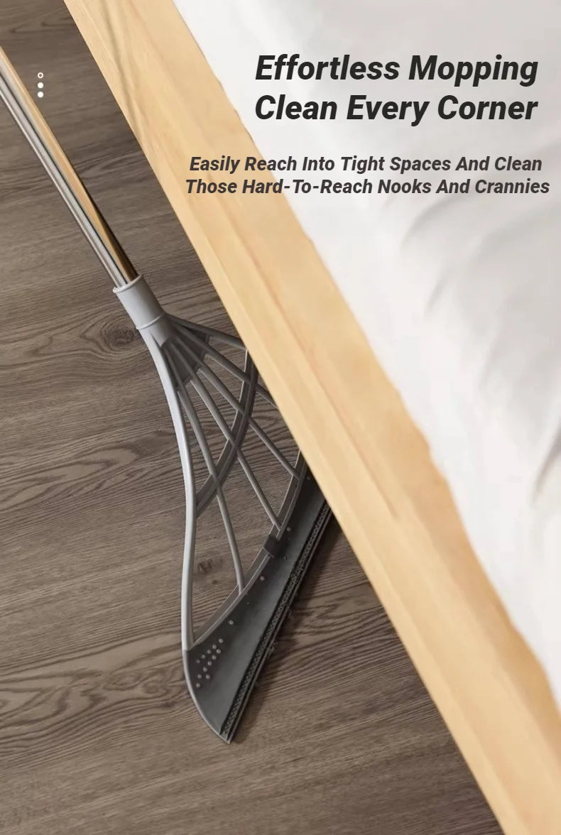 Silicone Pet Hair Broom and Floor Squeegee for Carpets and Tile Floors