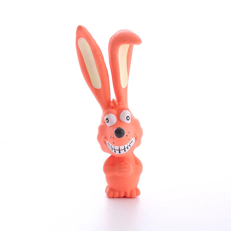 Squeaky Latex Rabbit Dog Chew Toy, Soft Rubber Puppy Toy