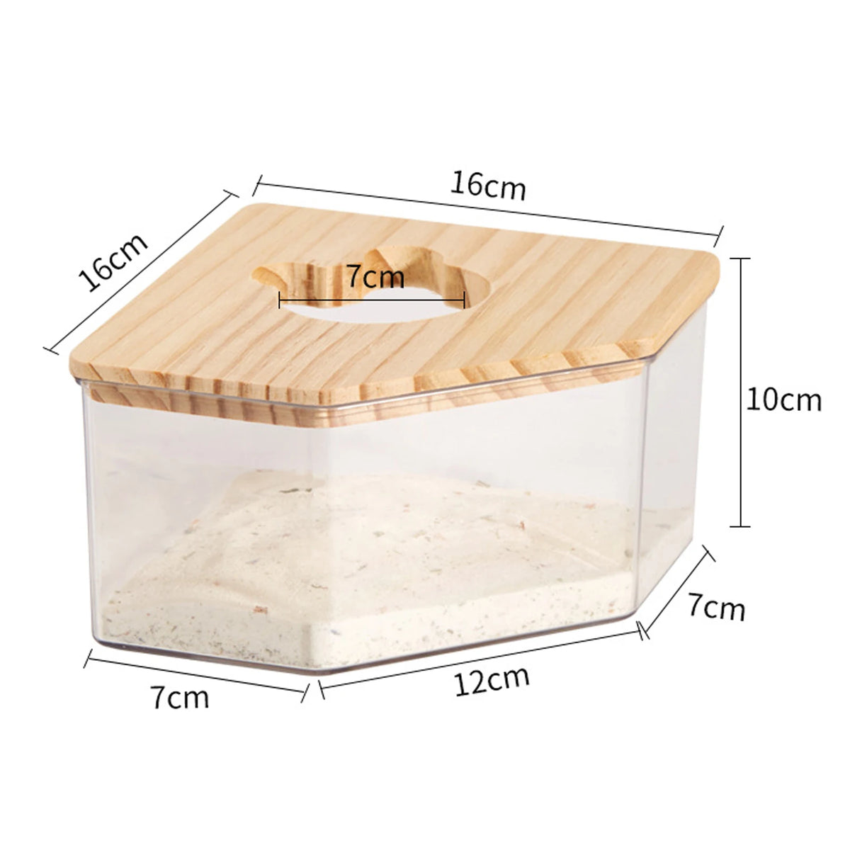 Clear Hamster Sand Bath Box, Small Pet Bathroom and Toilet House