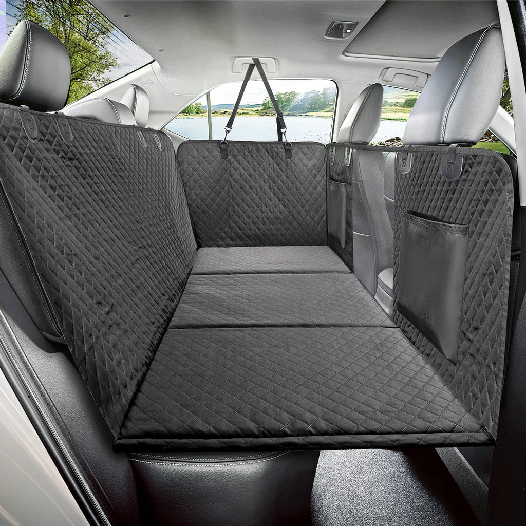 Dog Back Seat Extender with Hard Bottom, Waterproof Car Cover for SUVs