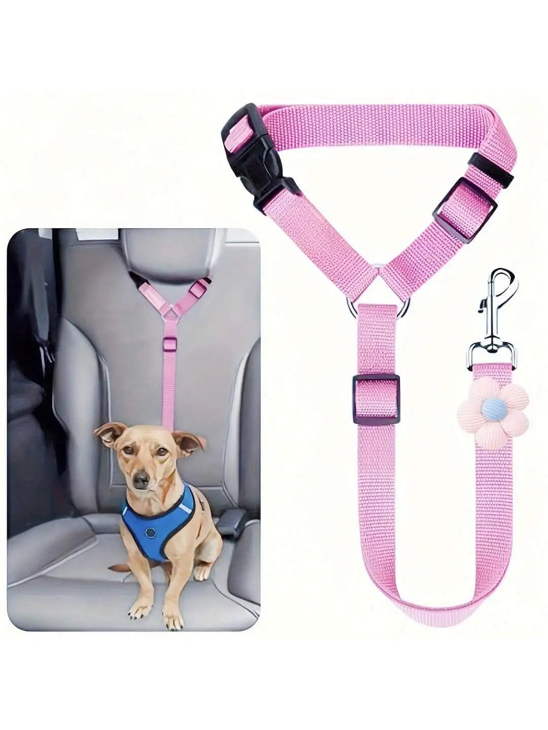Adjustable Dog Car Seat Belt Tether for Safe Vehicle Travel