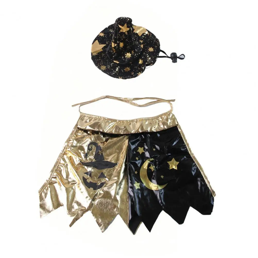 Halloween Witch Cape and Hat Costume for Cats and Small Dogs