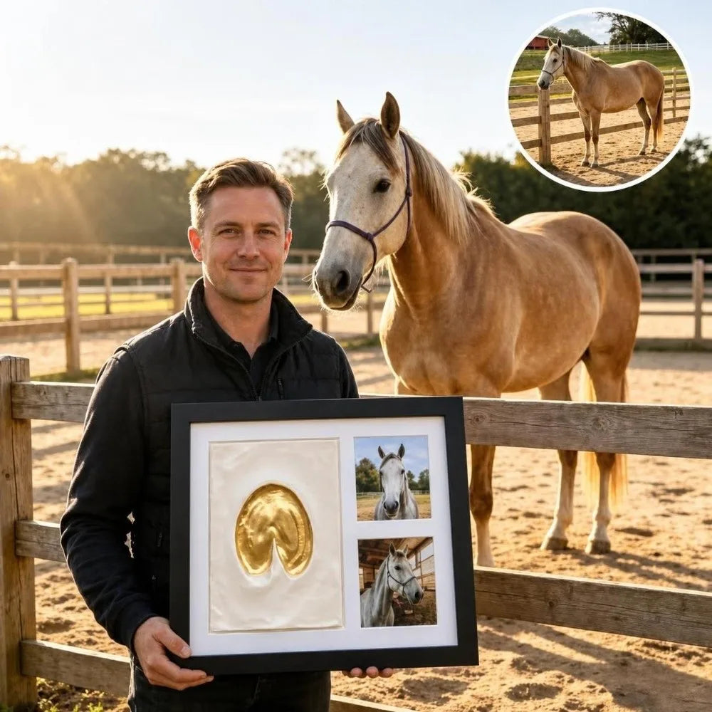 DIY Pet Paw Print Clay Keepsake Kit with Wooden Photo Frame