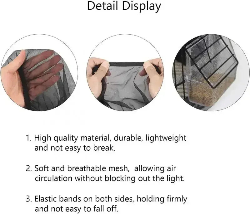 Stretchy Mesh Bird Cage Seed Catcher Skirt, Easy-Clean Cage Guard