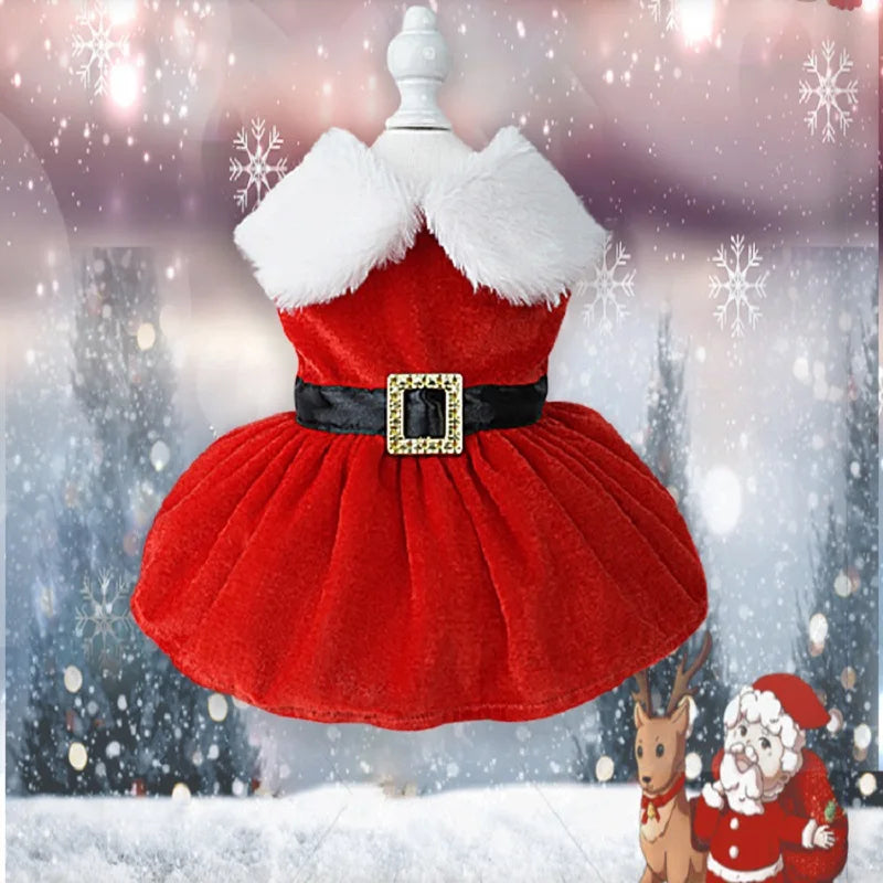 Christmas Dog Dress for Small Dogs, Holiday Pet Clothes