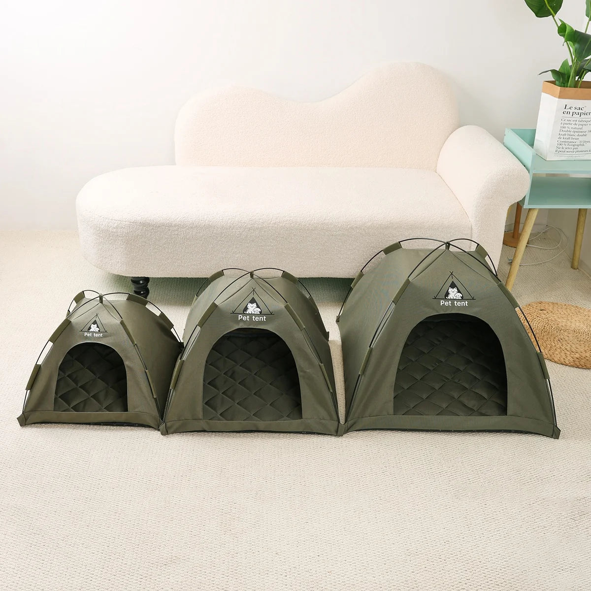 Waterproof Teepee Tent Bed for Dogs & Cats, Washable Indoor/Outdoor