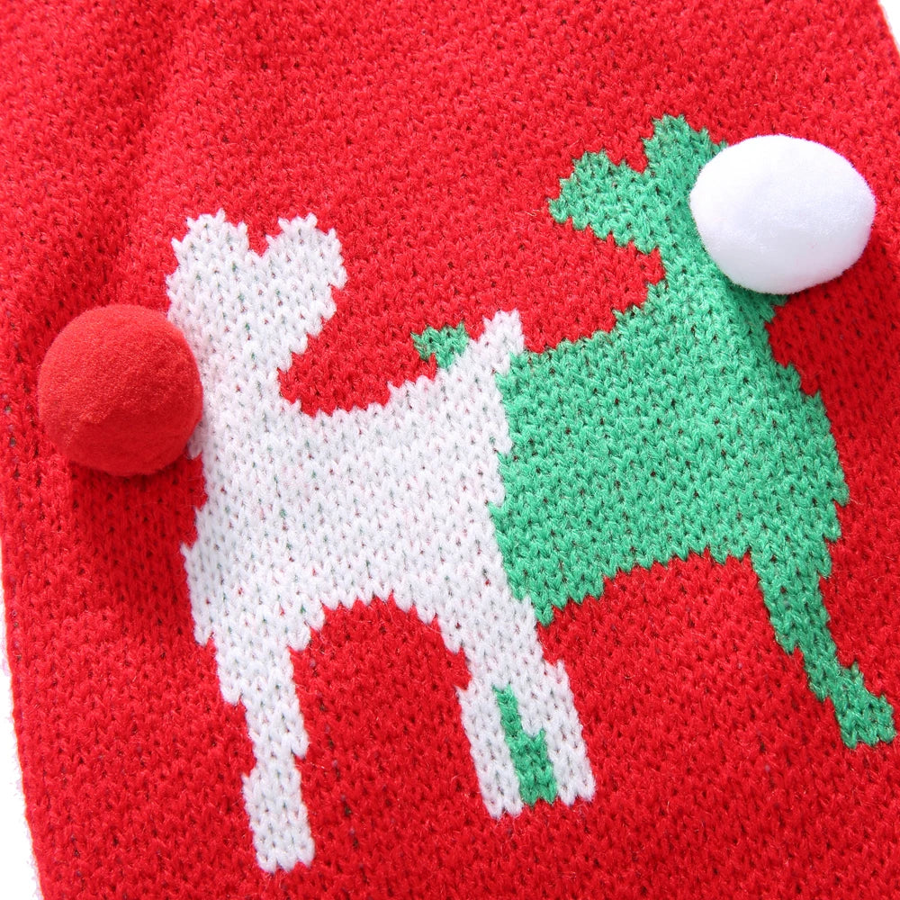 Christmas Dog Sweater, Geometric Pattern Winter Knit Puppy Coat