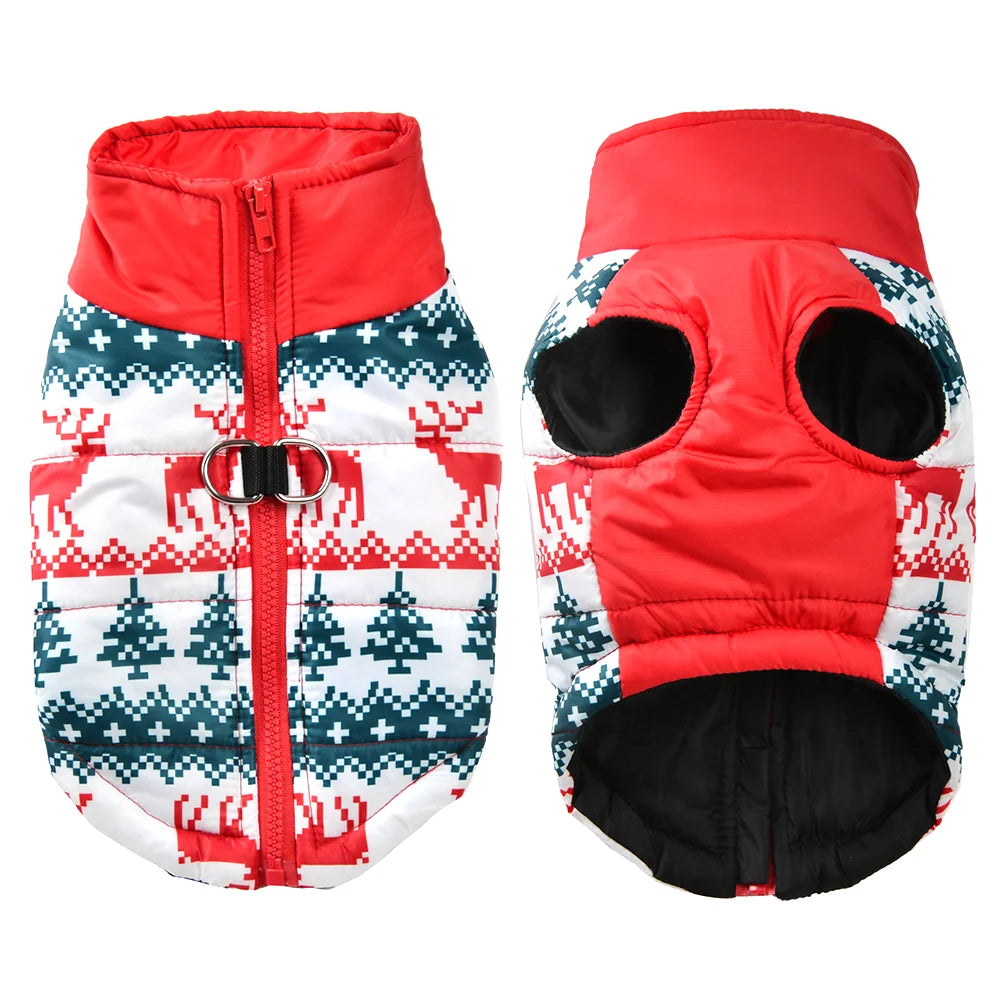 Christmas Snowman Print Dog Jacket for Small & Medium Dogs
