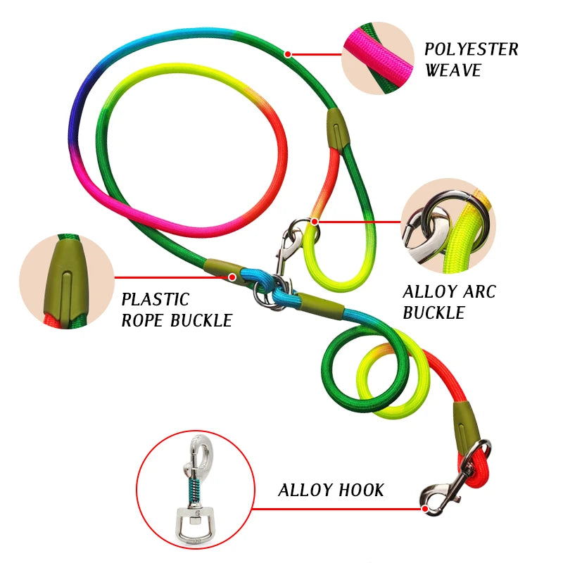 Hands-Free Reflective Dog Leash with Bungee, Crossbody Walking