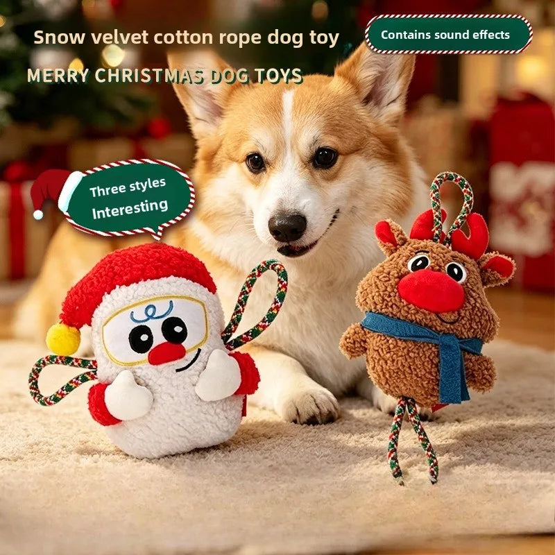 Interactive Christmas Dog Toy Pet Toy Sound Making Chew Proof
