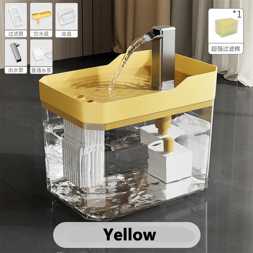 1.5L USB Cat Water Fountain with Circulating Filter Quiet Pet Drinker