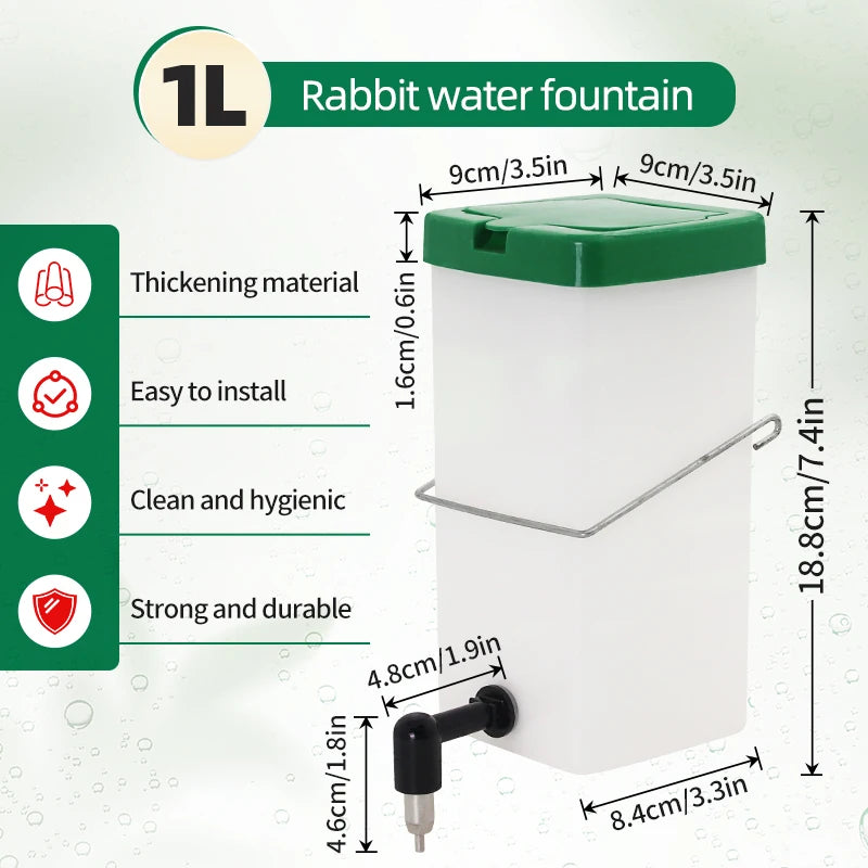 500ML/1L Pet Water Dispenser Hanging Cage Bottle with Stainless