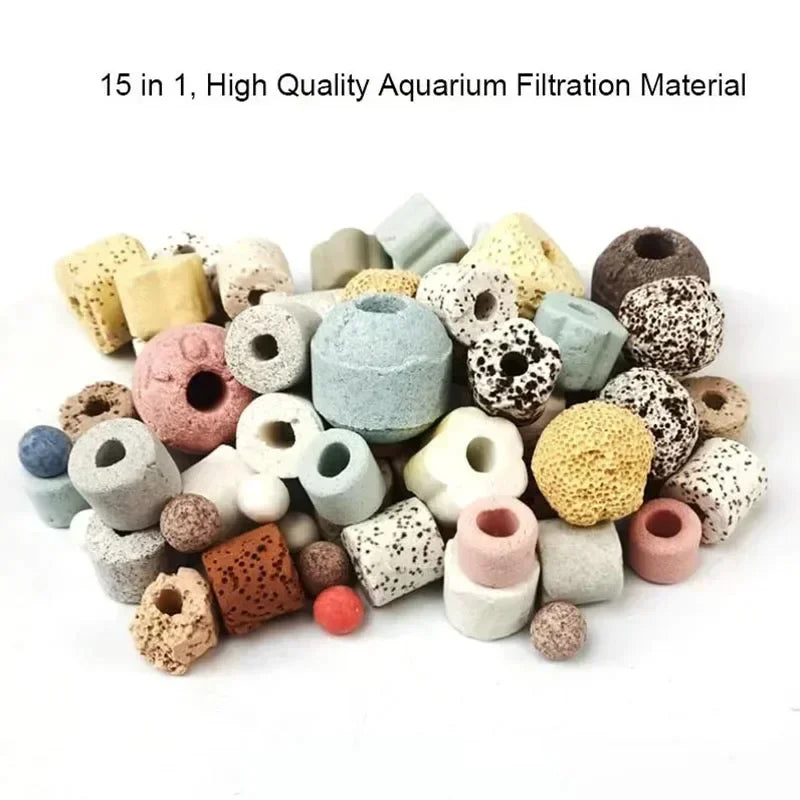 Aquarium Bio Balls & Ceramic Ring Filter Media Mix for Fish Tank Filters