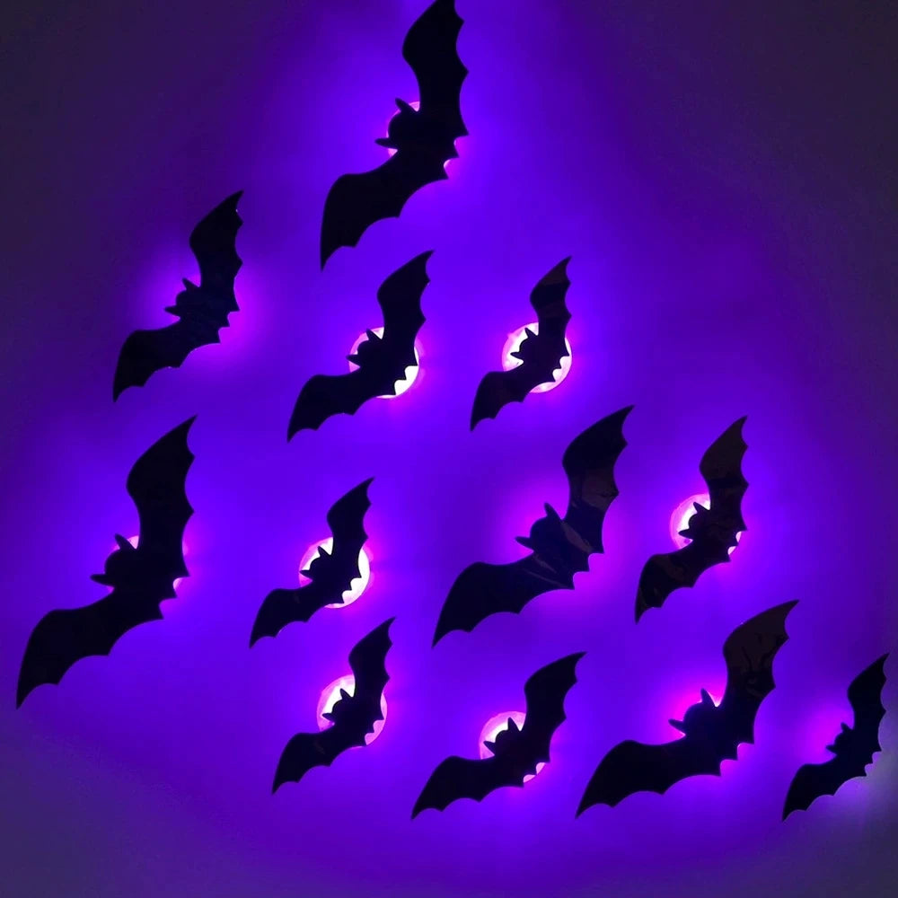3D Bat Halloween LED Night Light Wall Decor