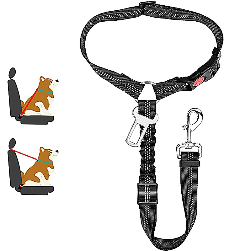 2-in-1 Dog Harness with Leash and Car Seat Belt Strap