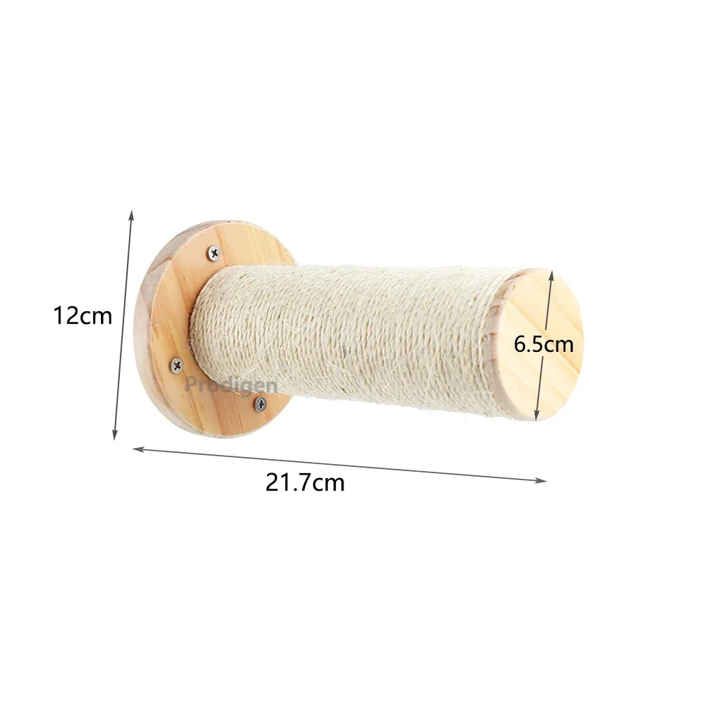 Wall-Mounted Cat Climbing Shelf Set with Scratching Post & Hammock