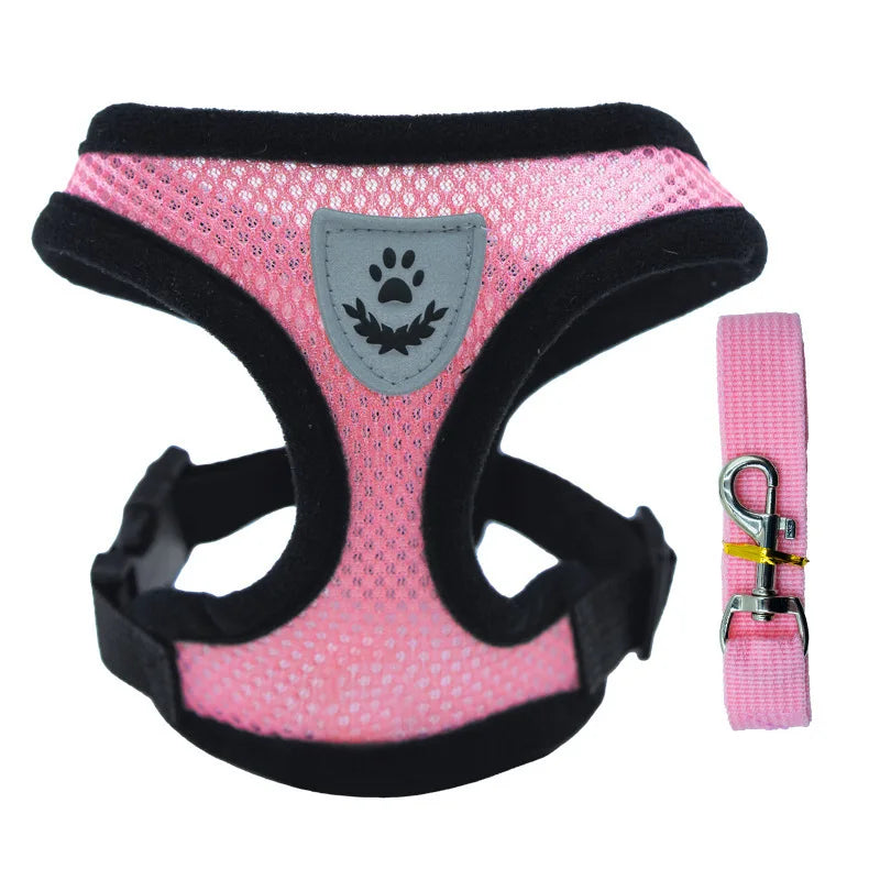 Breathable Dog Chest Harness with Leash – Summer Mesh Vest Set