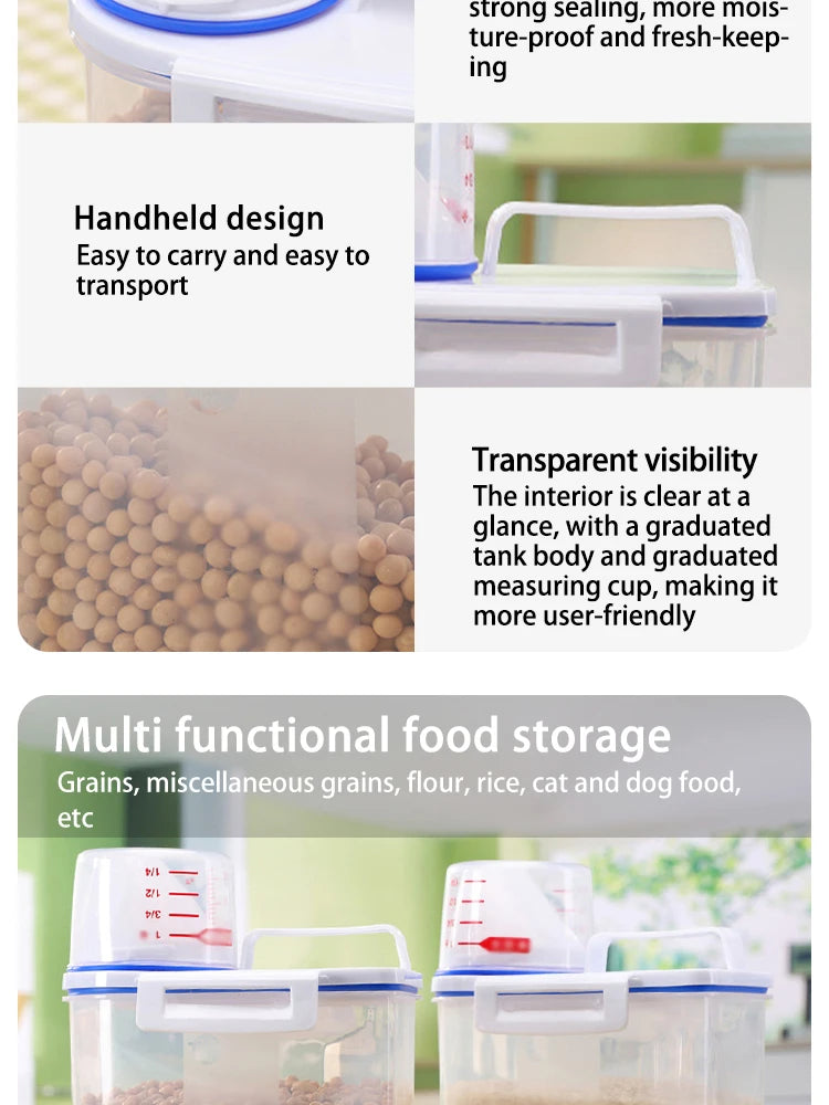 Airtight Pet Food Storage Container, Large Capacity for Dogs & Cats