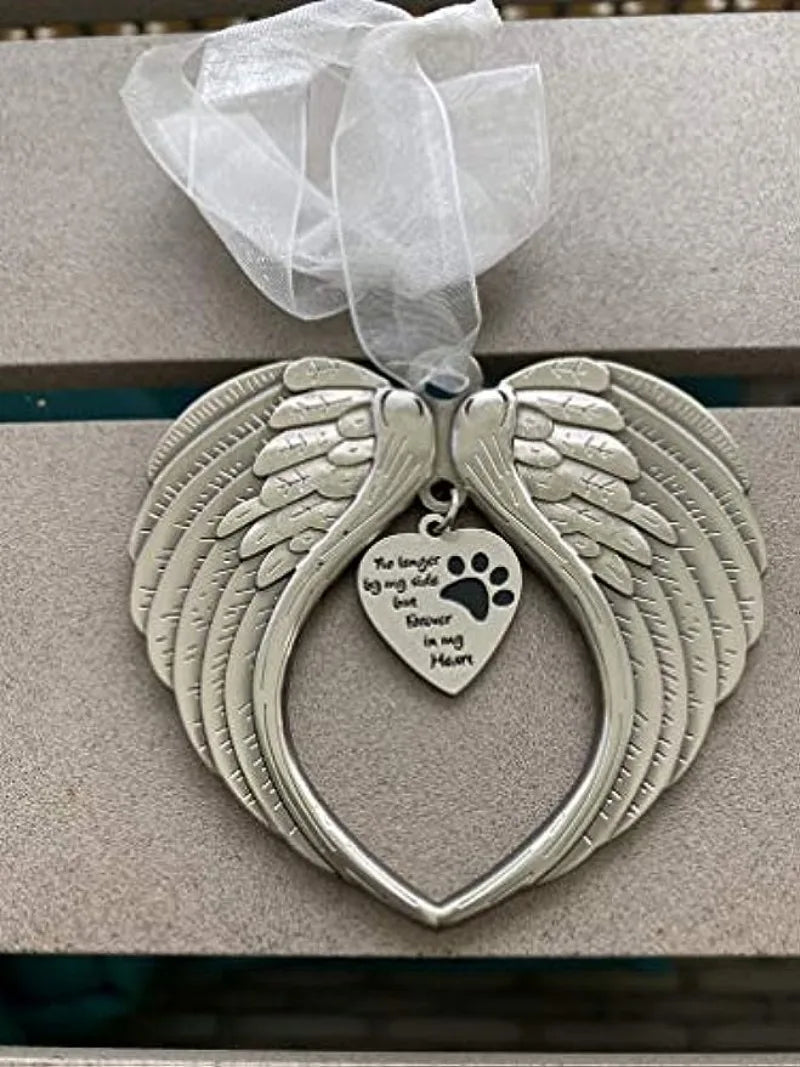 Angel Wing Pet Memorial Christmas Ornament, Dog & Cat Loss Gift
