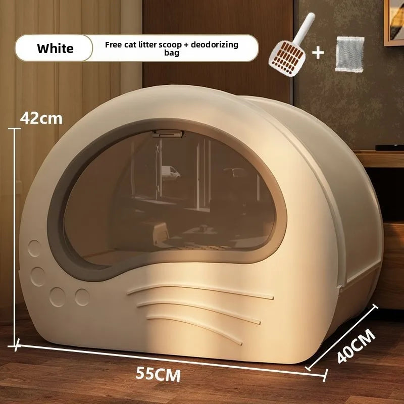 Fully Enclosed Drawer Cat Litter Box, Odor-Blocking & Splash-Proof