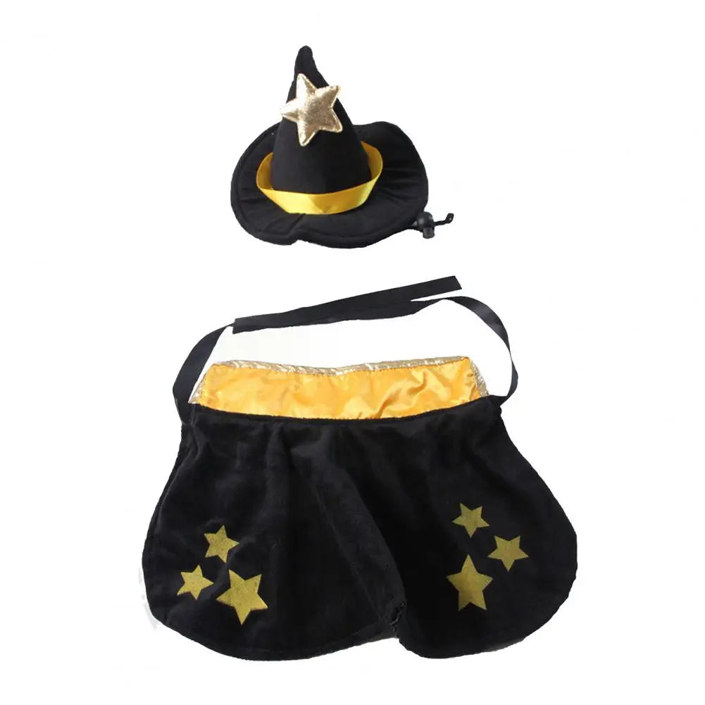 Halloween Witch Cape and Hat Costume for Cats and Small Dogs