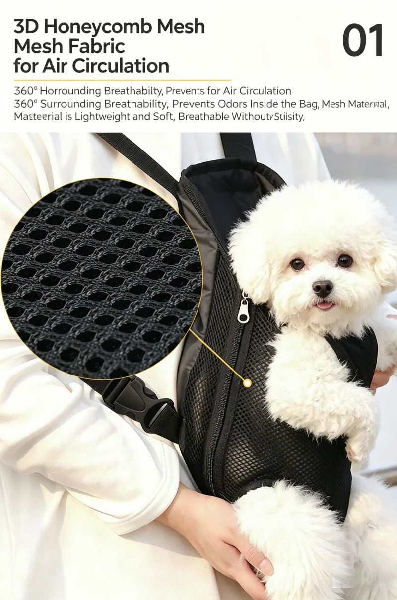 Double-Shoulder Pet Carrier Bag, Breathable Travel Backpack