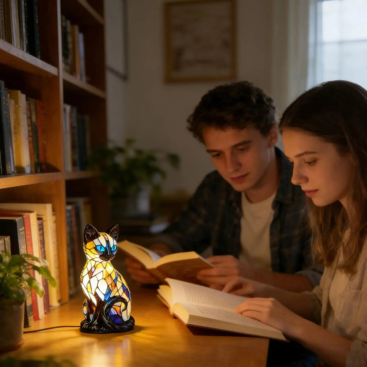 Vintage 3D Resin Cat Lamp, LED Nightlight Decor for Cat Lovers