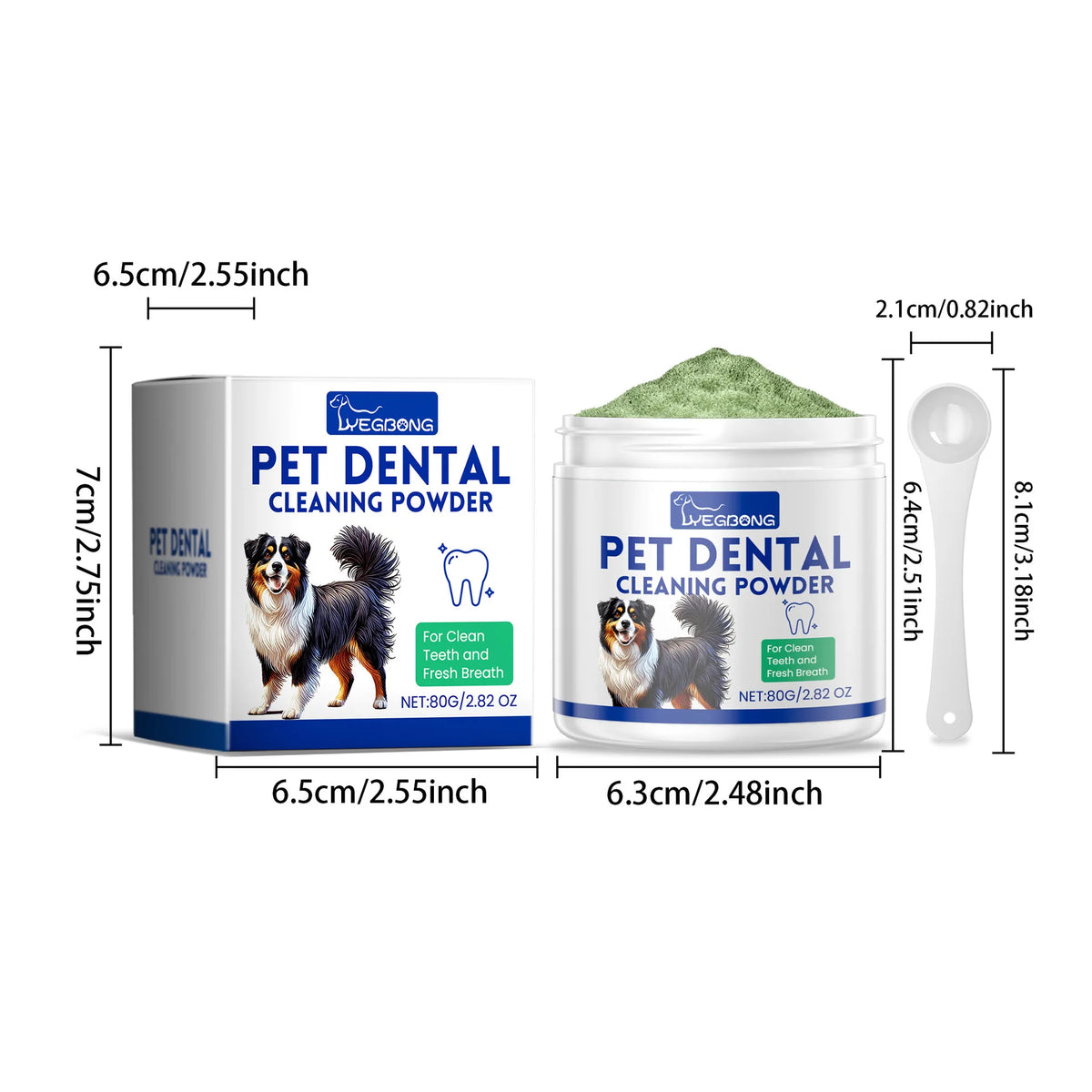 Pet Teeth Cleaning Powder for Dogs and Cats, Tartar & Bad Breath Care