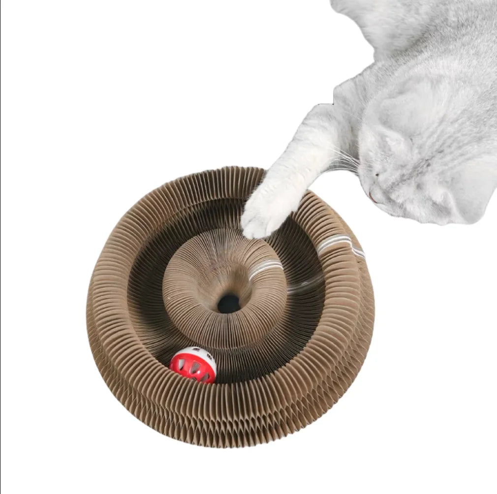 Foldable Accordion Cardboard Cat Scratching Board Lounge