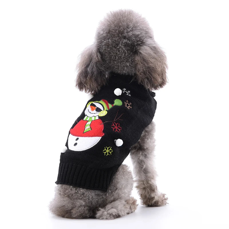 Soft Warm Christmas Turtleneck Dog Sweater for Small Dogs