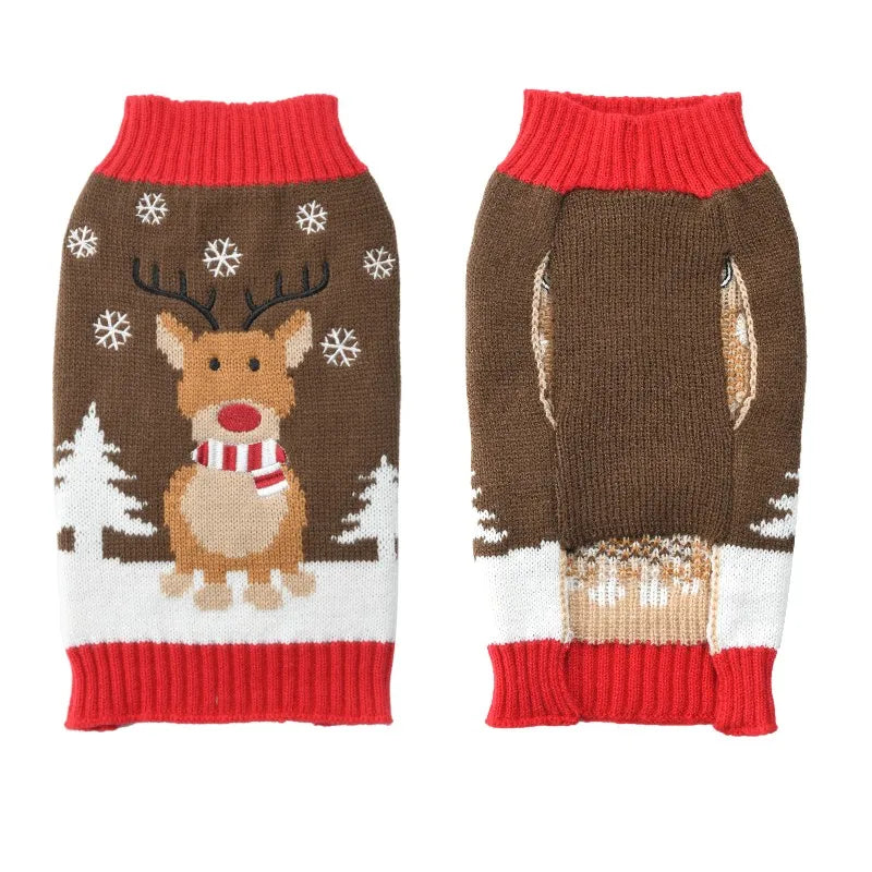 Christmas Dog Sweater, Winter Warm Xmas Outfit for Dogs