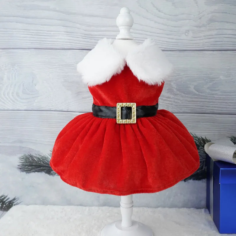 Christmas Dog Dress for Small Dogs, Holiday Pet Clothes