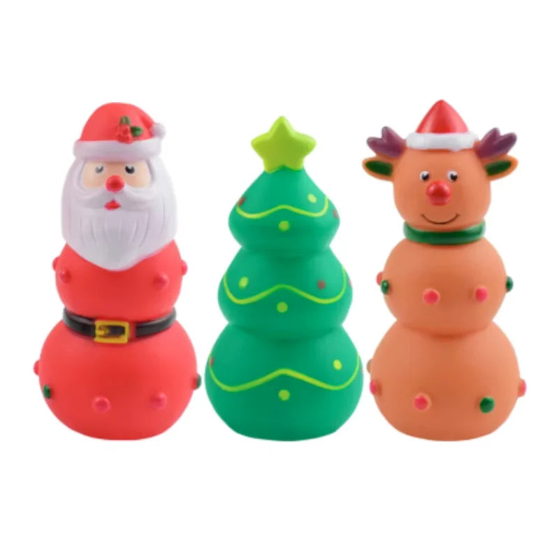 Christmas Durable Squeaky Dog Chew Toy for Teething Teeth