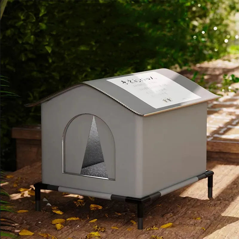 Waterproof Outdoor Pet House for Cats & Small Dogs, Warm Foldable Shelter