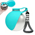 2 in 1 Portable Dog Water Bottle with Silicone Bowl, No-Spill Travel