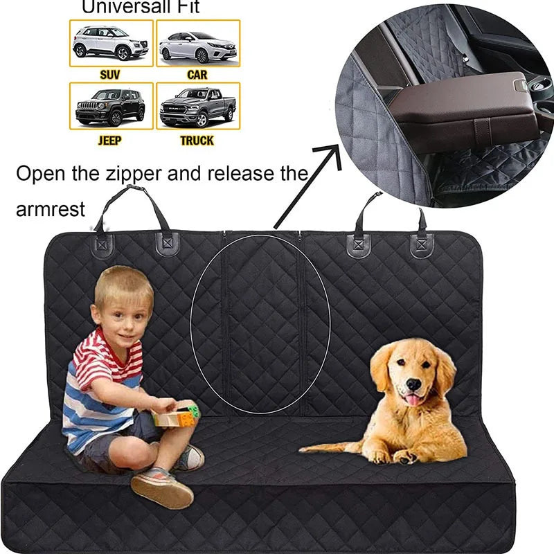 Waterproof Back Seat Dog Carrier Cover, Nonslip Car Seat Protector