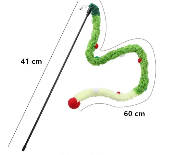 Christmas Feather Teaser Wand Toy for Cats and Kittens