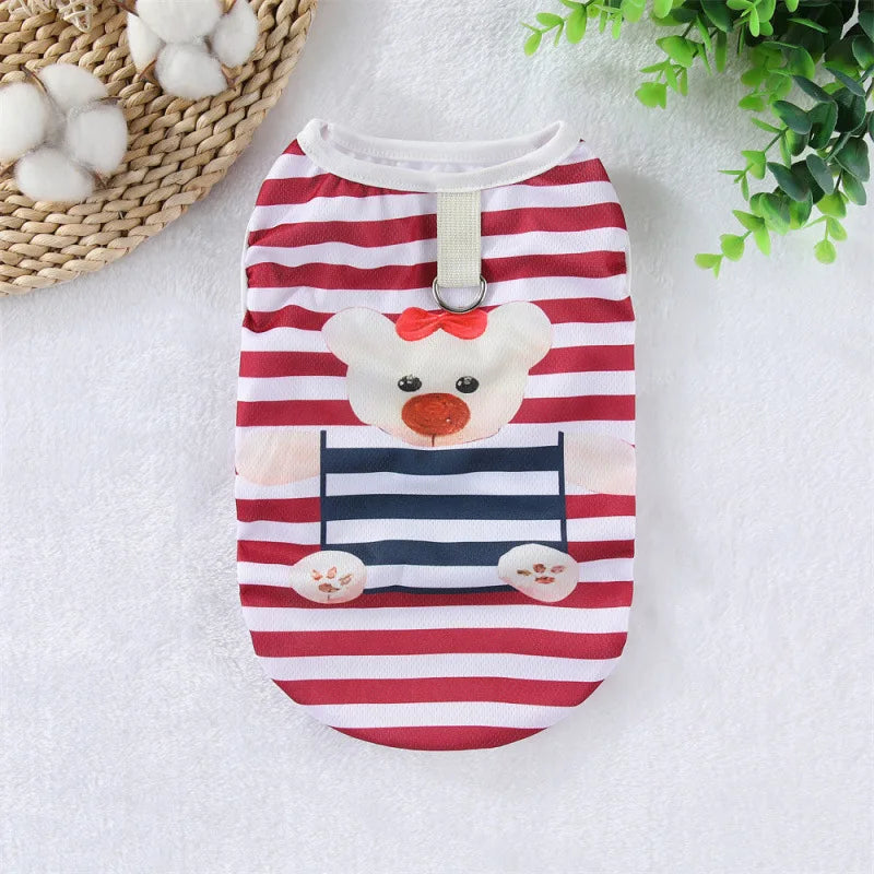 Cooling Summer Pet Vest – Soft Cartoon Shirt for Small & Large Dogs