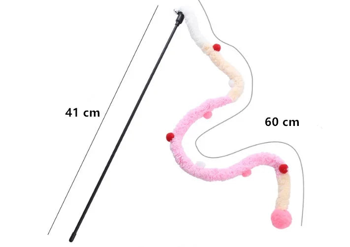Christmas Feather Teaser Wand Toy for Cats and Kittens