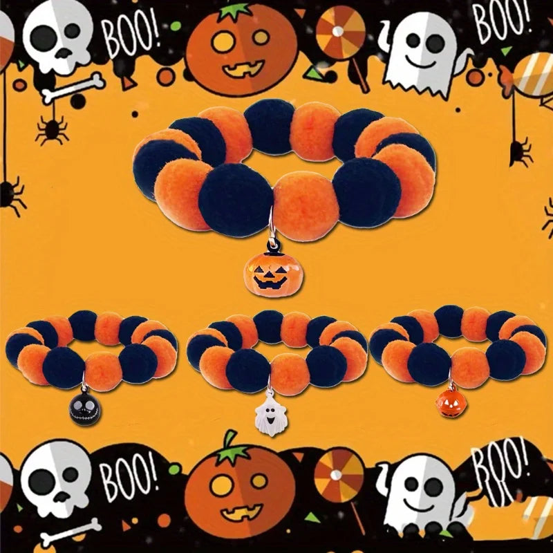 Halloween Breakaway Pet Collar 3-Pack with Bells for Cats & Small Dogs