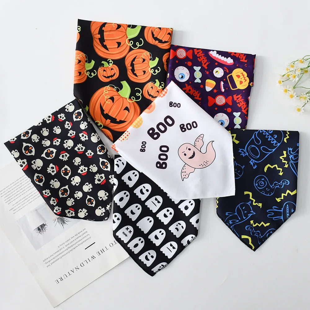 Halloween Pumpkin & Ghost Pet Bandana for Dogs and Cats