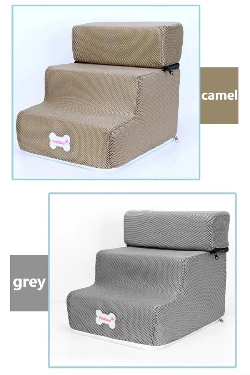 3-Step Anti-Slip Pet Stairs for Small Dogs and Cats to Bed
