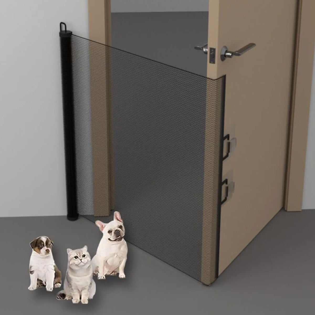 Retractable Mesh Pet Gate for Stairs & Doorways, Indoor Dog Barrier