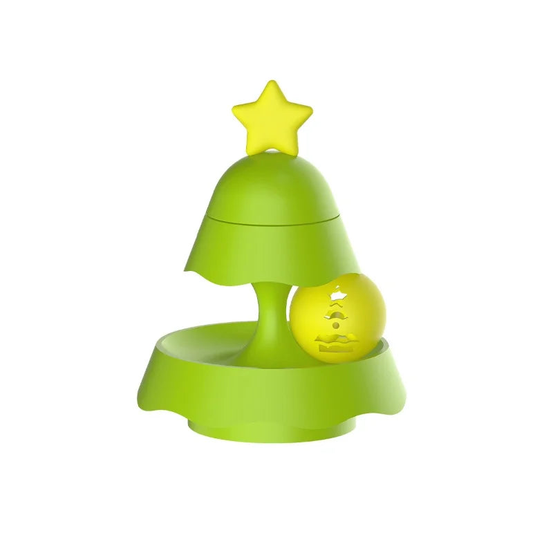 Christmas Tree Cat Toy with Light-Up Ball & Bell
